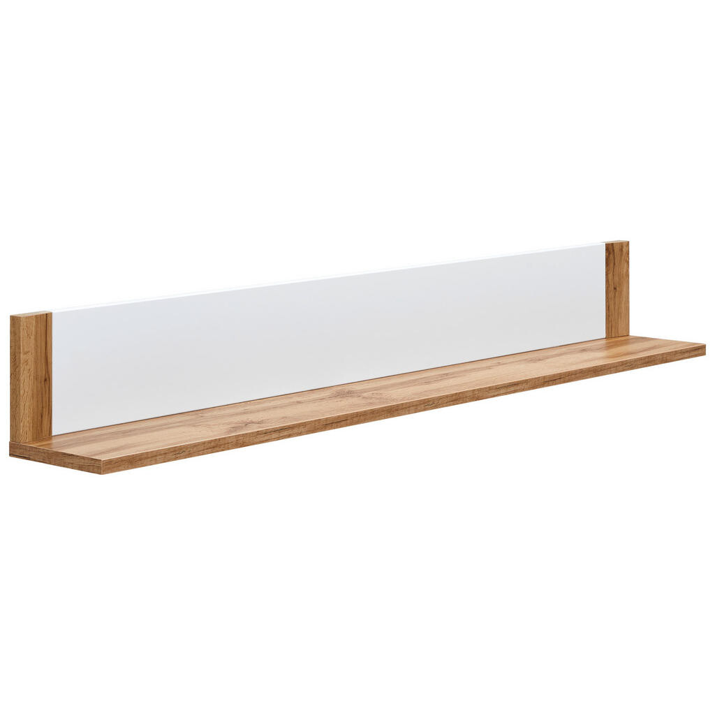 Ti'me NÁSTĚNNÁ POLICE, bílá, barvy dubu, 148/20/20 cm