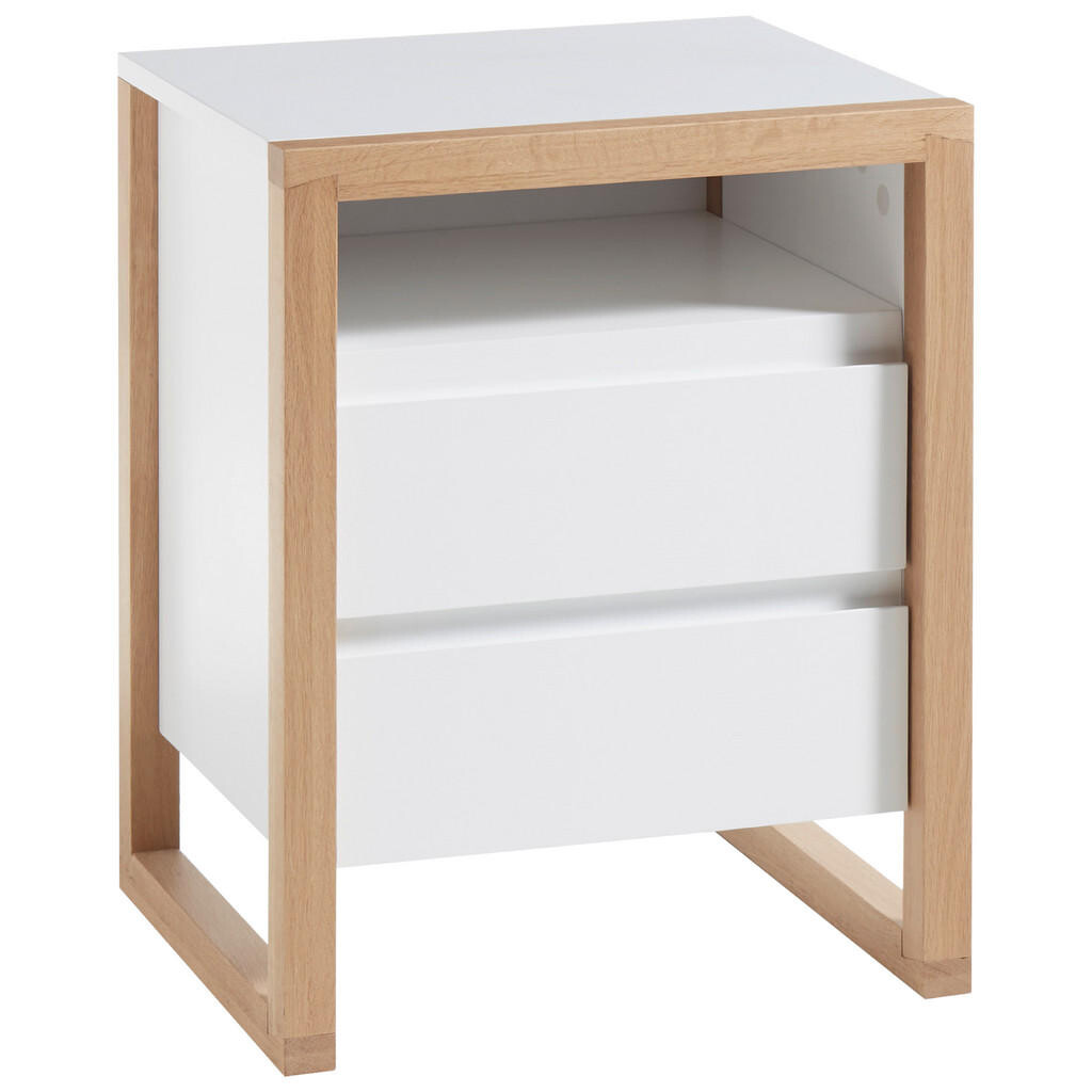 XXXL NOČNÍ STOLEK, dub, bílá, barvy dubu, 48/60/40 cm