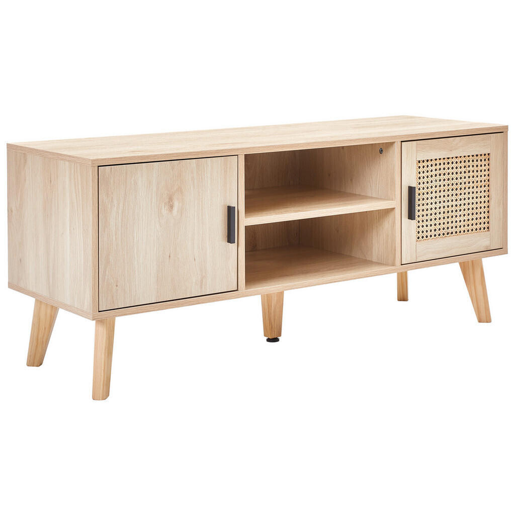 PBJ NÍZKÁ KOMODA, borovice, ratan, přírodní barvy, 120/50/40 cm