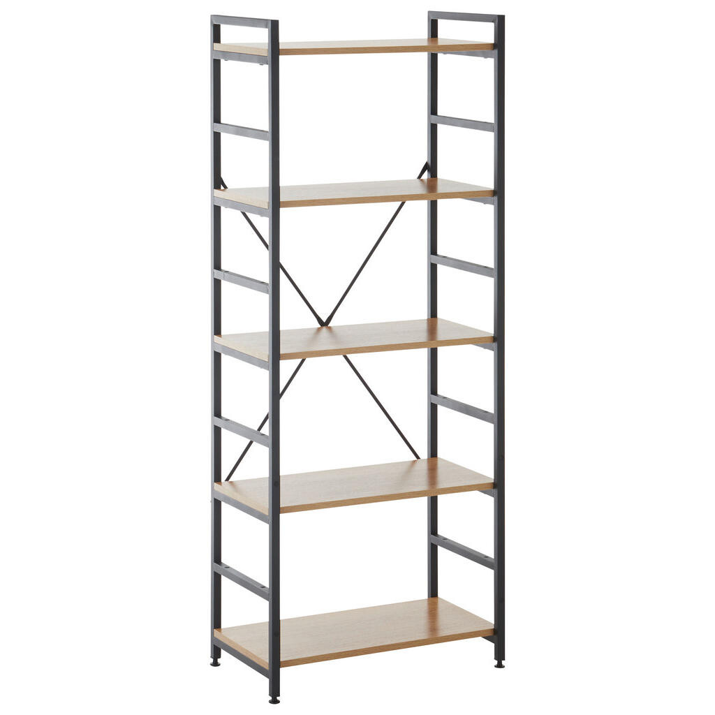 XXXL REGÁL, černá, barvy dubu, železo, 60/151/34 cm