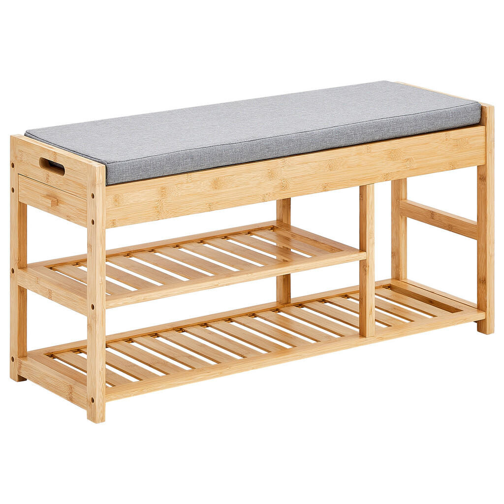 Xora LAVICE S BOTNÍKEM, šedá, přírodní barvy, 90/45/30 cm