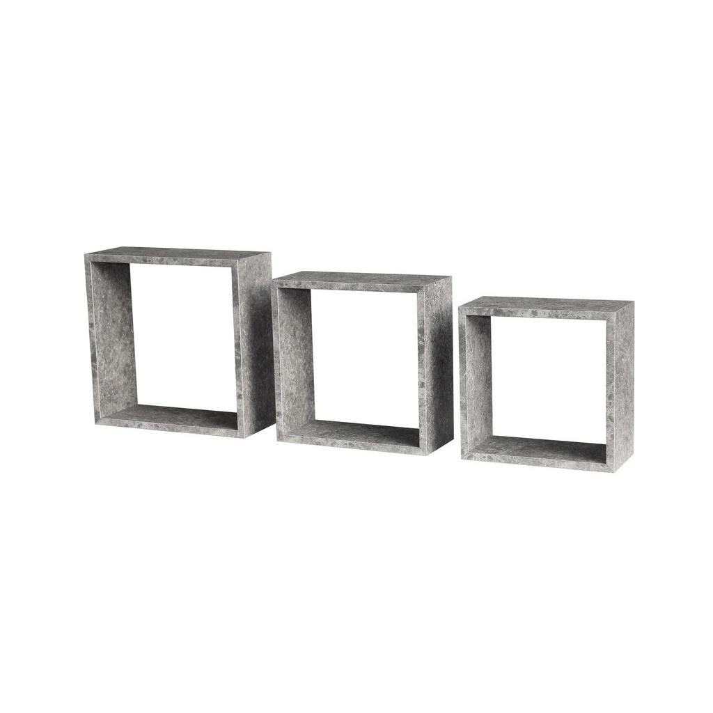 Carryhome SADA NÁSTĚNNÝCH REGÁLŮ, šedá