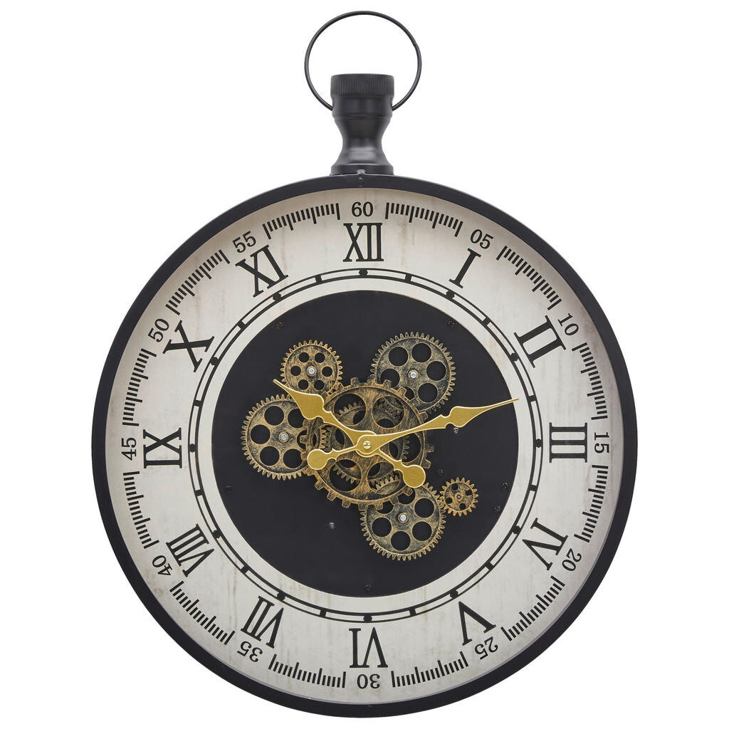 Landscape NÁSTĚNNÉ HODINY, černá, bílá, barvy zlata, 48/63/6 cm