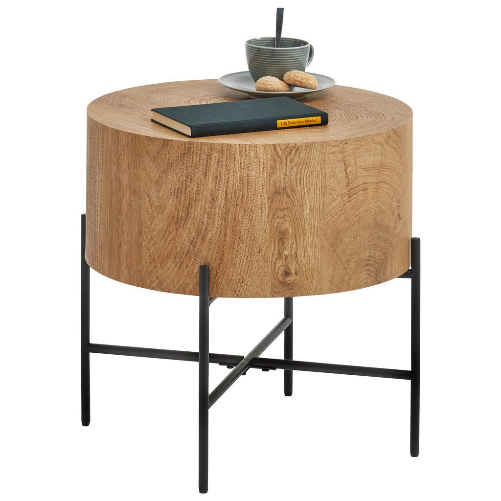 Xora ODKLÁDACÍ STOLEK, černá, barvy dubu