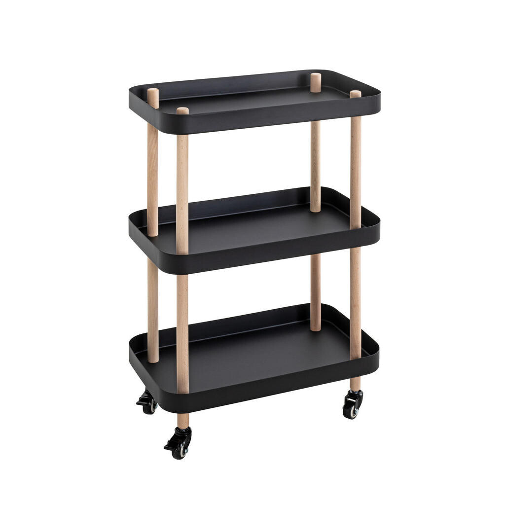 XXXL SERVÍROVACÍ VOZÍK, přírodní barvy, černá, barvy buku, 50/30/76 cm