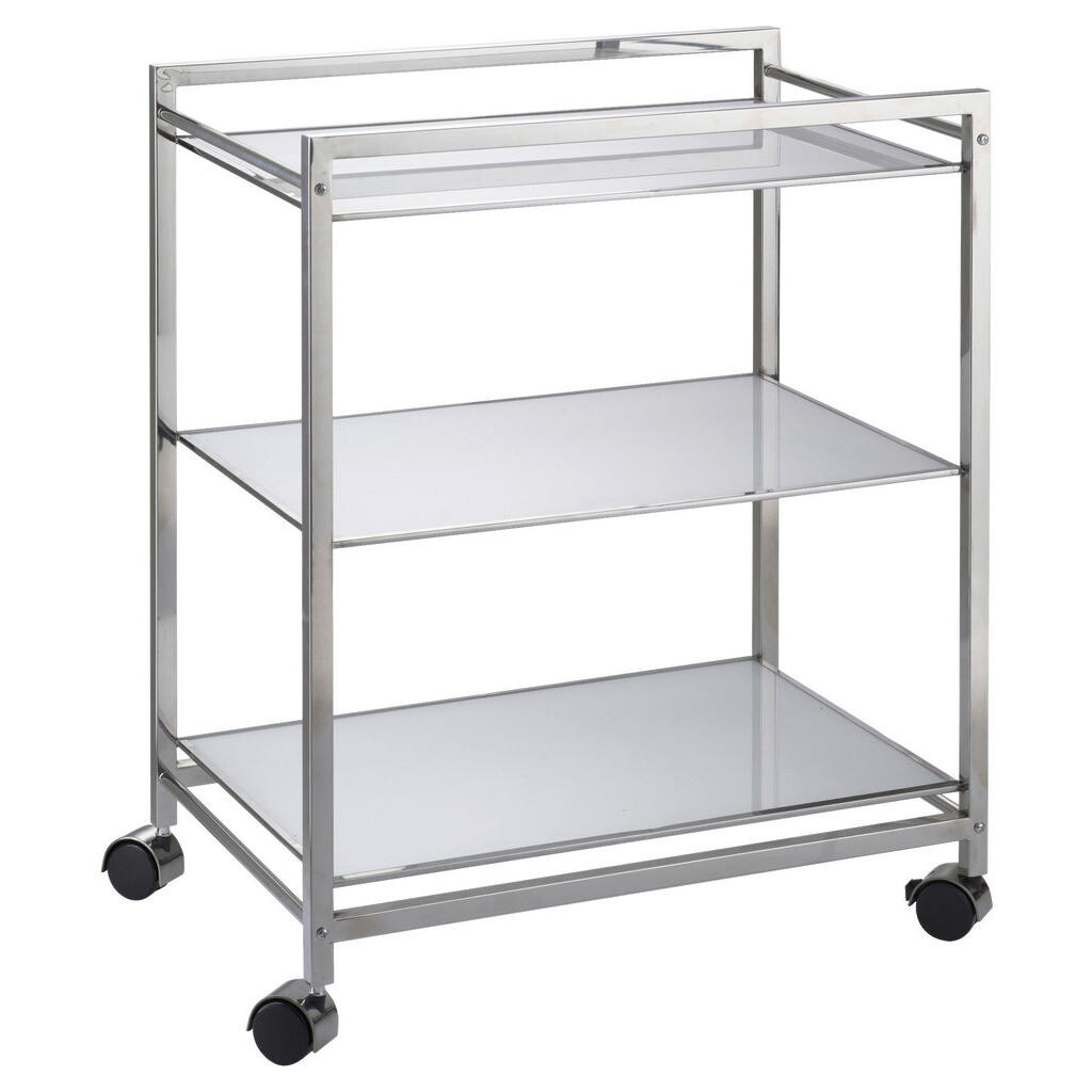 XXXL SERVÍROVACÍ VOZÍK, bílá, barvy nerez oceli, 60,5/73,5/40,5 cm