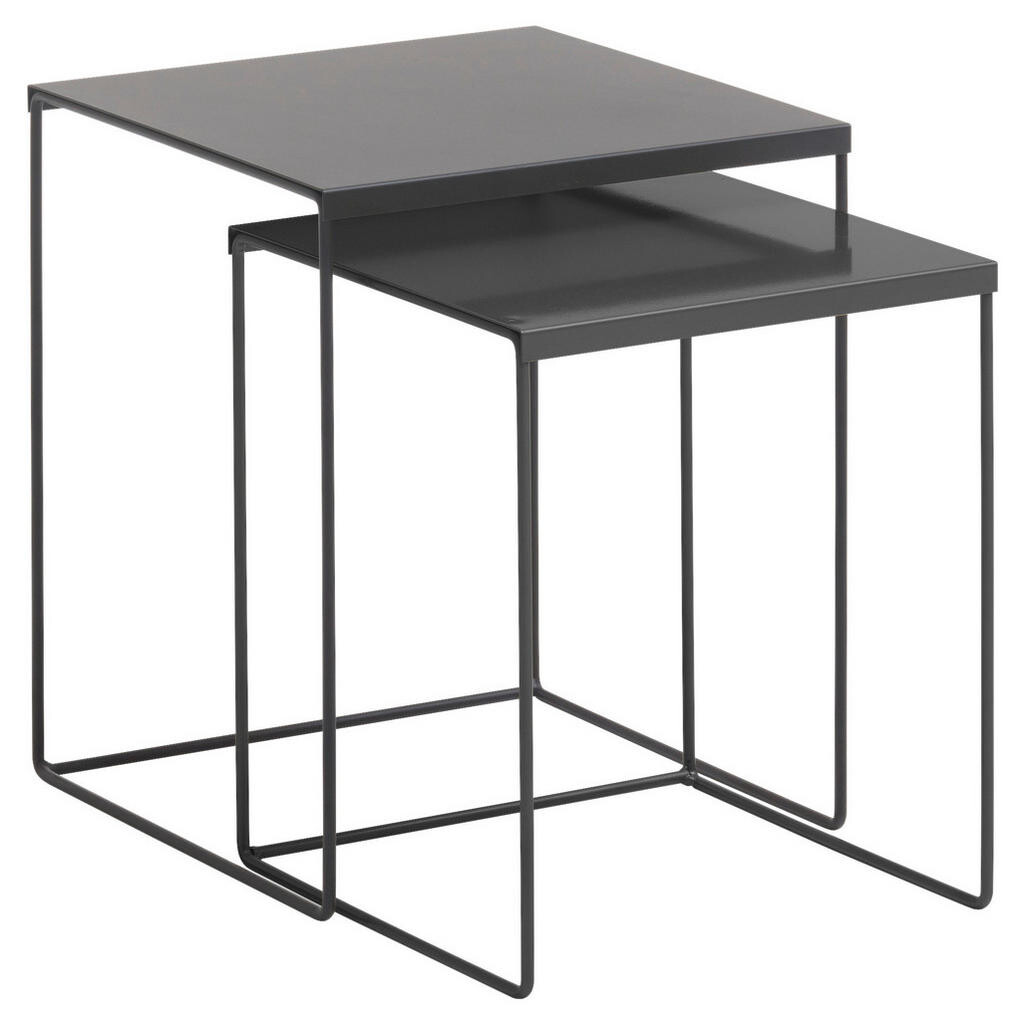 Livetastic SADA ODKLÁDACÍCH STOLKŮ, černá, kov, 38/38/45 cm