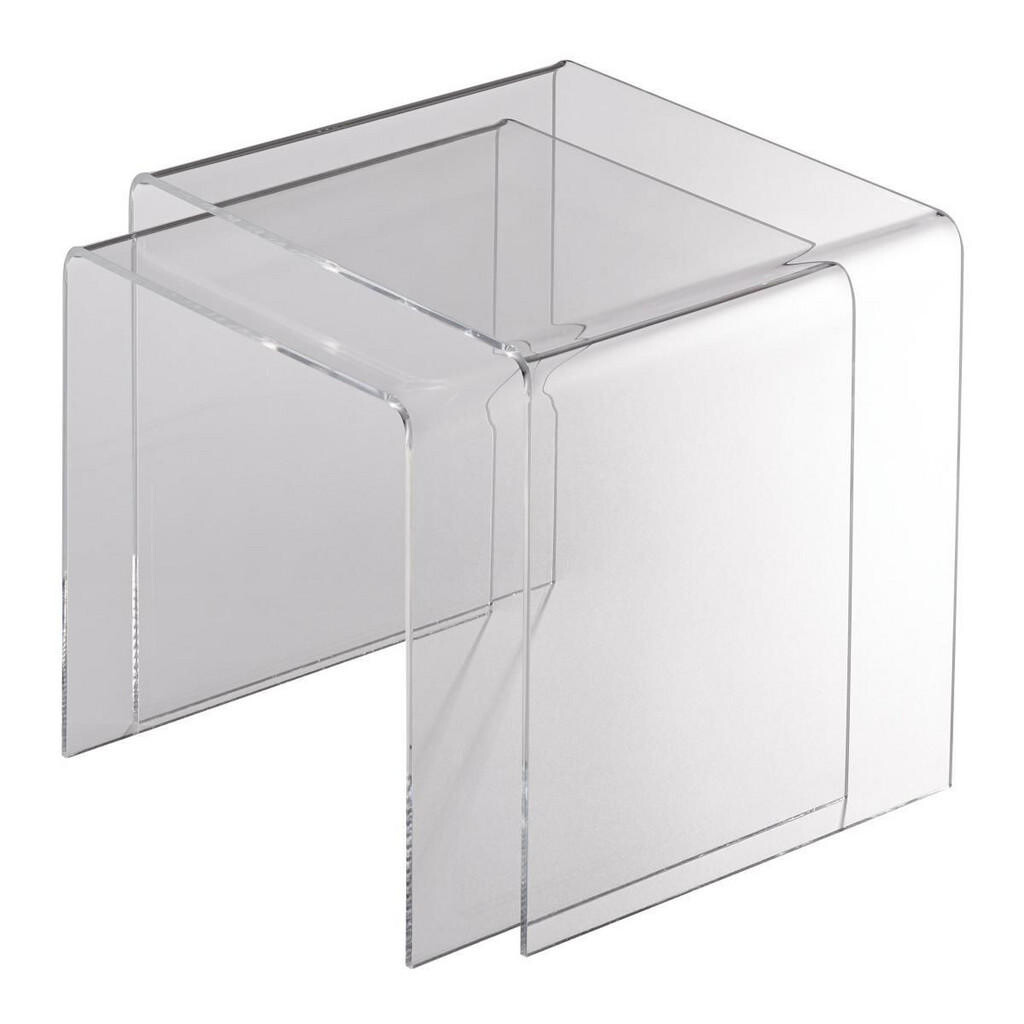 XXXL SADA ODKLÁDACÍCH STOLKŮ, čiré, plast, 40/33/36/33/33 cm