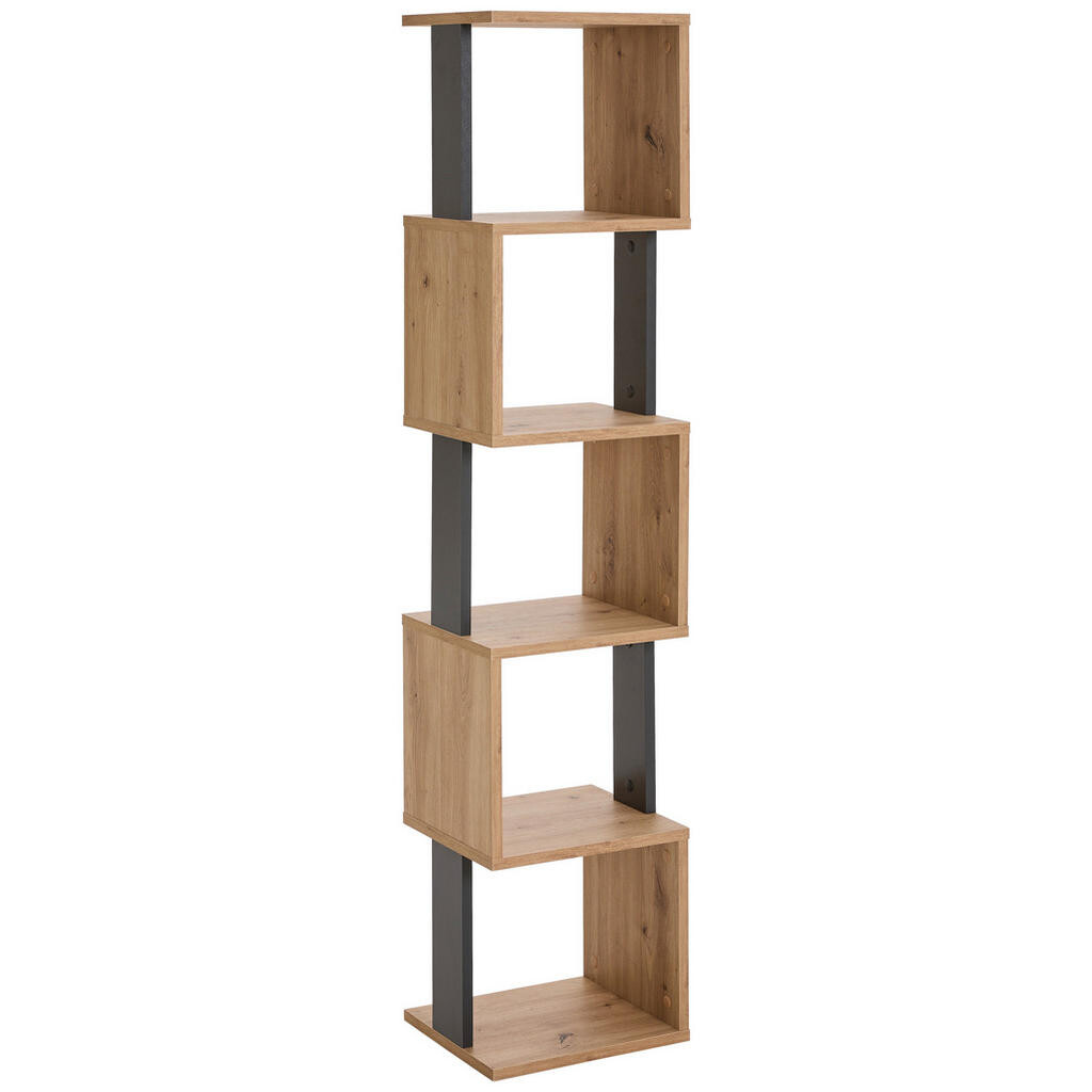 Xora REGÁL, antracitová, dub artisan, 35/161/30 cm