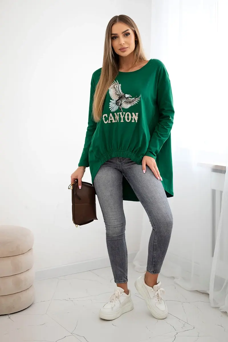 Kesi Dámská halenka s orlem a nápisem Canyon zelený