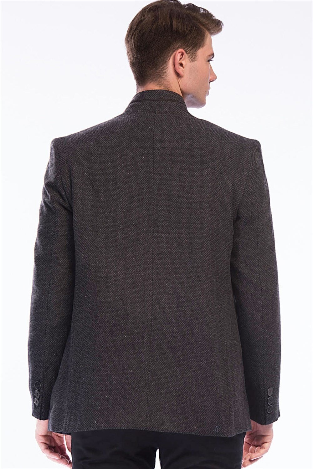 K7126 DEWBERRY MEN'S COAT-DOTTED ANTHRACITE