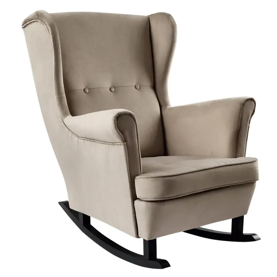 Tempo Kondela Houpací křeslo ušák TEJA, béžová/černá