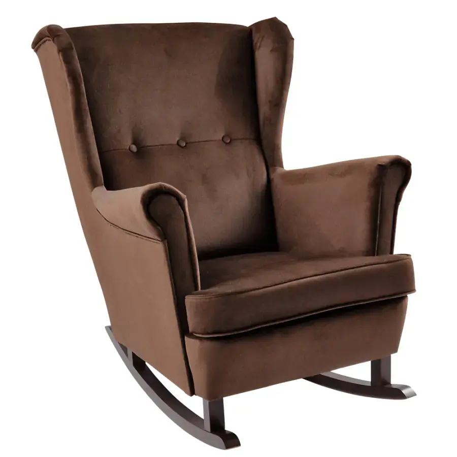 Tempo Kondela Houpací křeslo ušák TEJA, hnědá/ořech