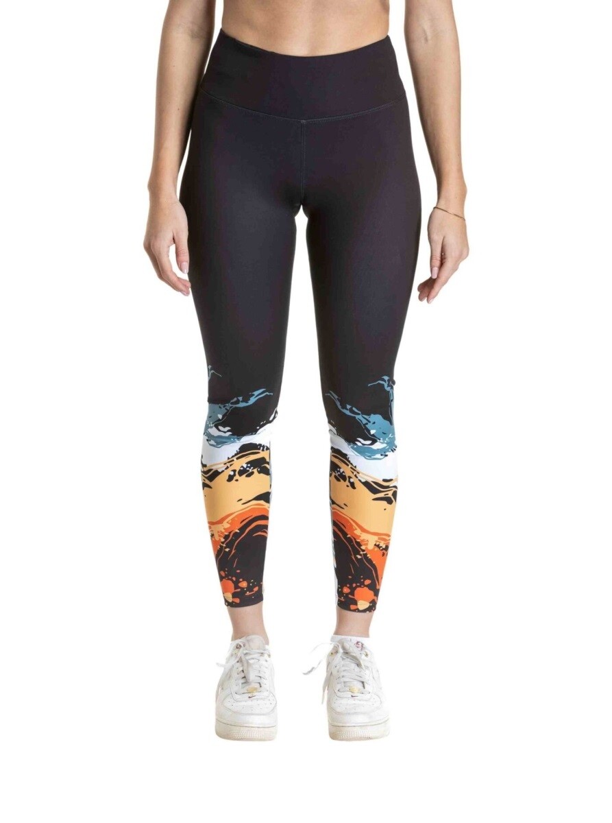 Dámské legíny meatfly arabe černá/oranžová s