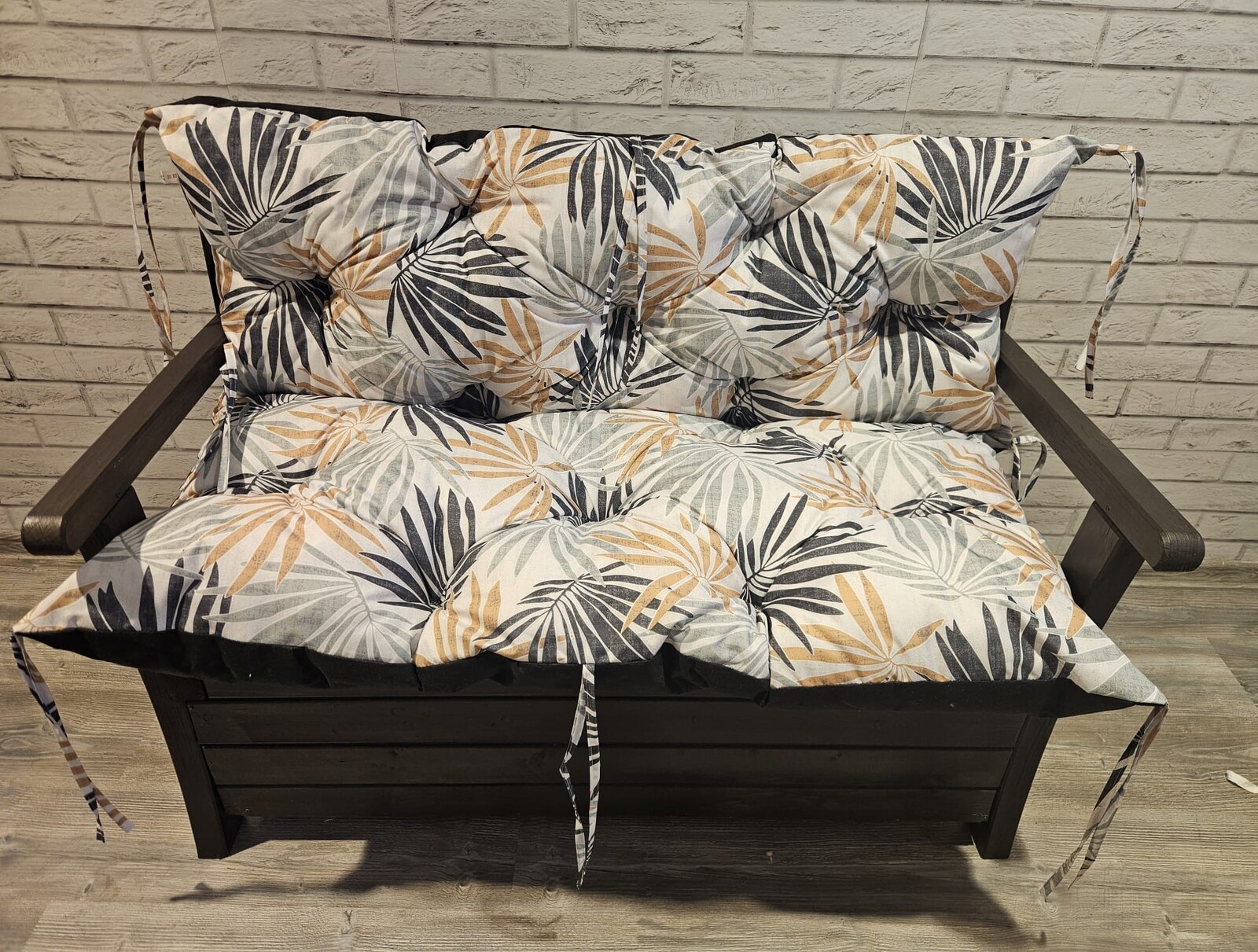 Prošívané sezení MARKUS - vzor 134, vzorovaný polstr na zahradní lavici - sedák s opěrkou, různé rozměry, Mybesthome Rozměr: 100x60x50 cm