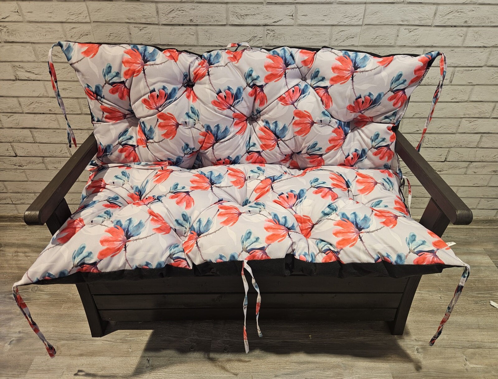 Prošívané sezení MARKUS - vzor 132, vzorovaný polstr na zahradní lavici - sedák s opěrkou, různé rozměry, Mybesthome Rozměr: 100x60x50 cm