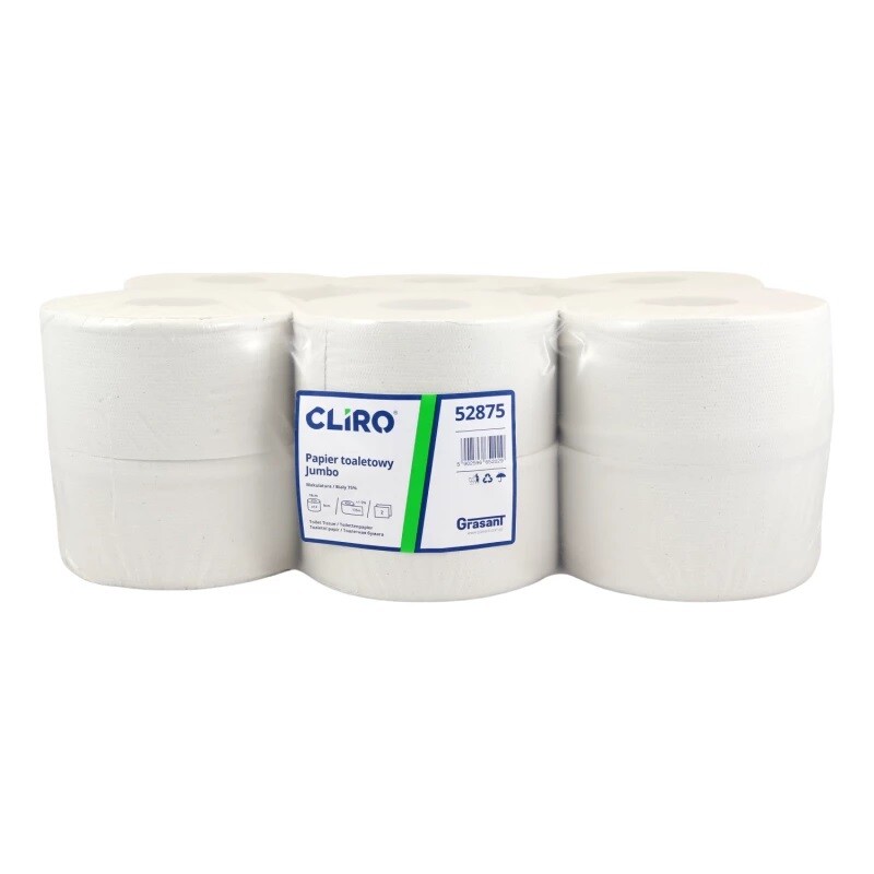 CLIRO Toaletní papír CLIRO, jumbo Ø​ 18cm, 135m 2vr. 75% bělost recykl 12ks