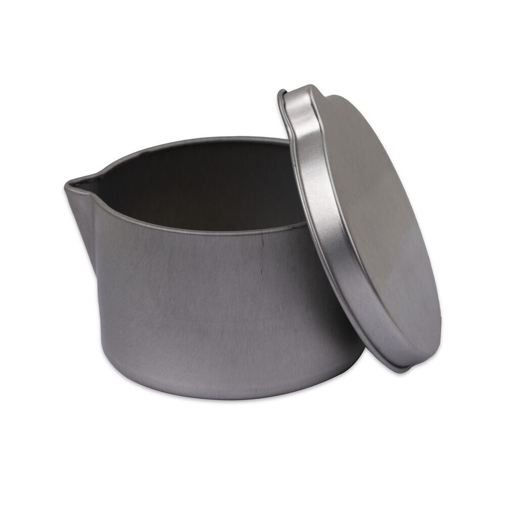 Nádoba na masážní svíčku s víčkem hliníková 65 x 42 mm v barvě stříbra - 1 ks