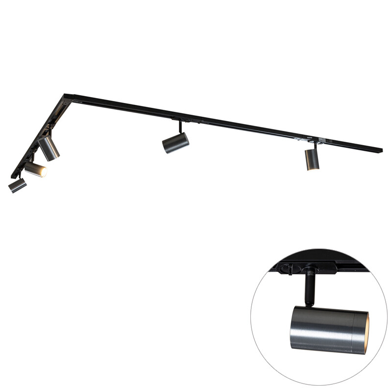 Moderní kolejnicový systém s 5 reflektory v barvě tmavě šedá - Iconic Jeana