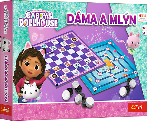 Společenská hra Dáma & Mlýn  Gábinčin kouzelný domeček - Trefl