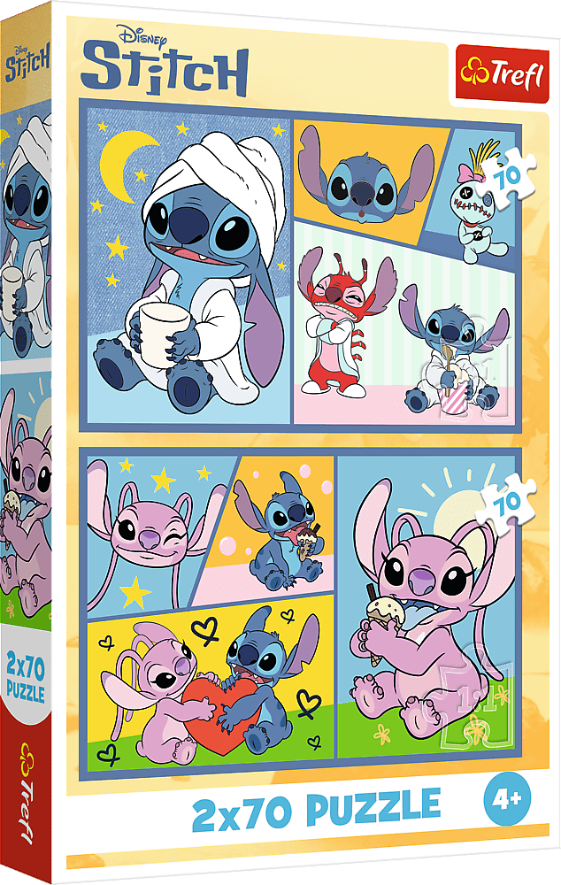 Puzzle Se Stitchem není nuda 2v1 2x70 dílků - Trefl