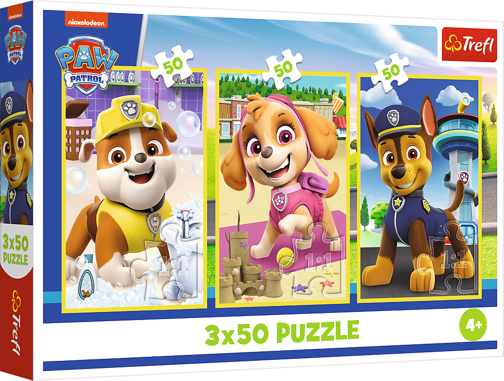 Puzzle Naši psi 3v1 Tlapková patrola 3x50 dílků - Trefl