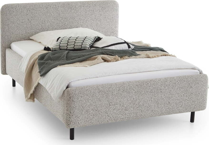 Béžová čalouněná dvoulůžková postel s úložným prostorem s roštem 140x200 cm Primo – Meise Möbel