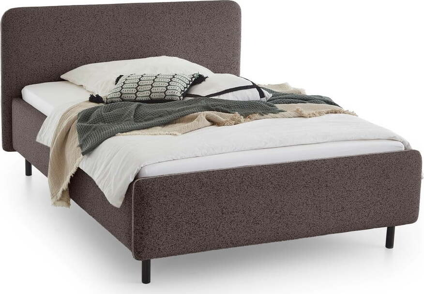 Antracitová čalouněná dvoulůžková postel s úložným prostorem s roštem 180x200 cm Primo – Meise Möbel