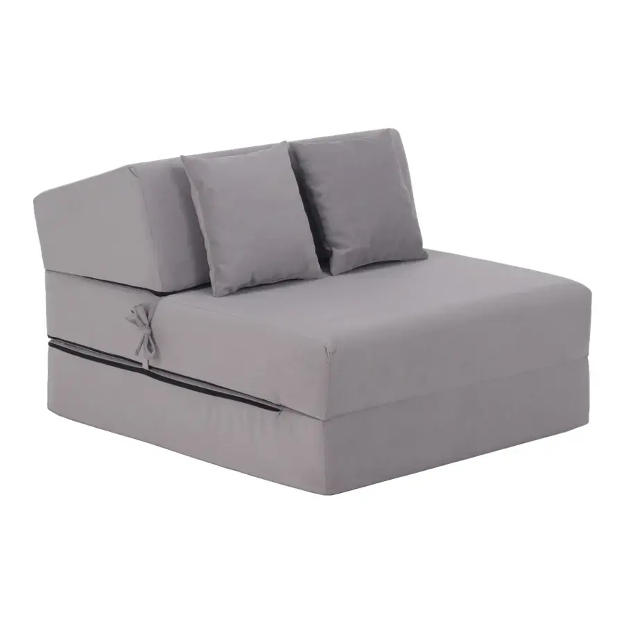 Tempo Kondela Skládací matrace/křeslo PELOS 2v1, světle šedá