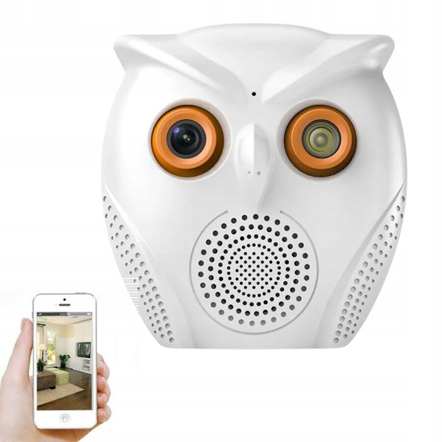 Mini Špionážní Kamera Sova Bluetooth Reproduktor Chůvička Full Hd 1080P WiFi