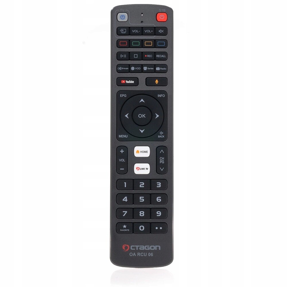 Bluetooth dálkové ovládání pro Tv set-top box SF8008 Supreme, programovatelný Octagon RCU06