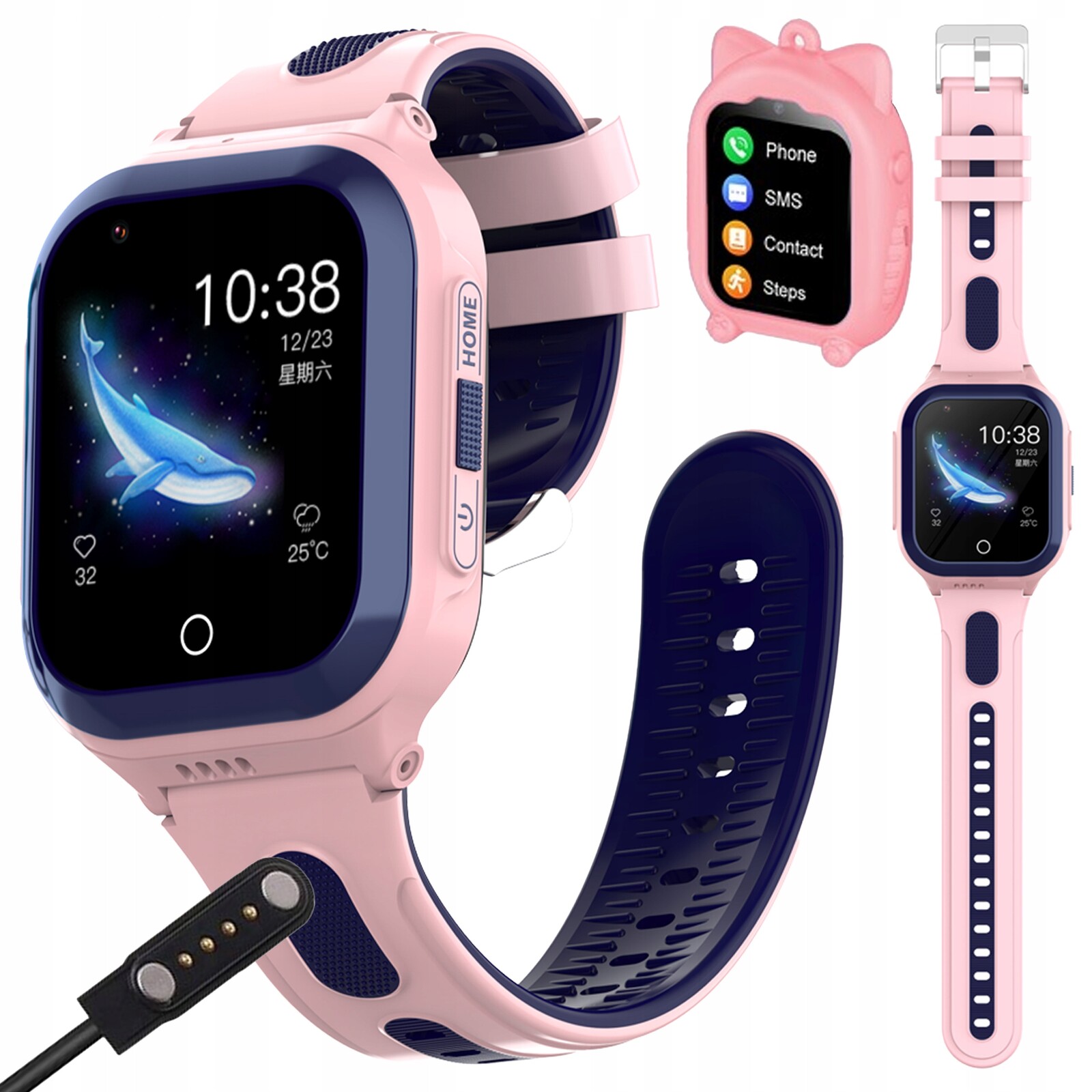 Chytré Hodinky Hodinky Pro Děti Gps Lokalizace Sms Hovory Hry 8GB Růžové