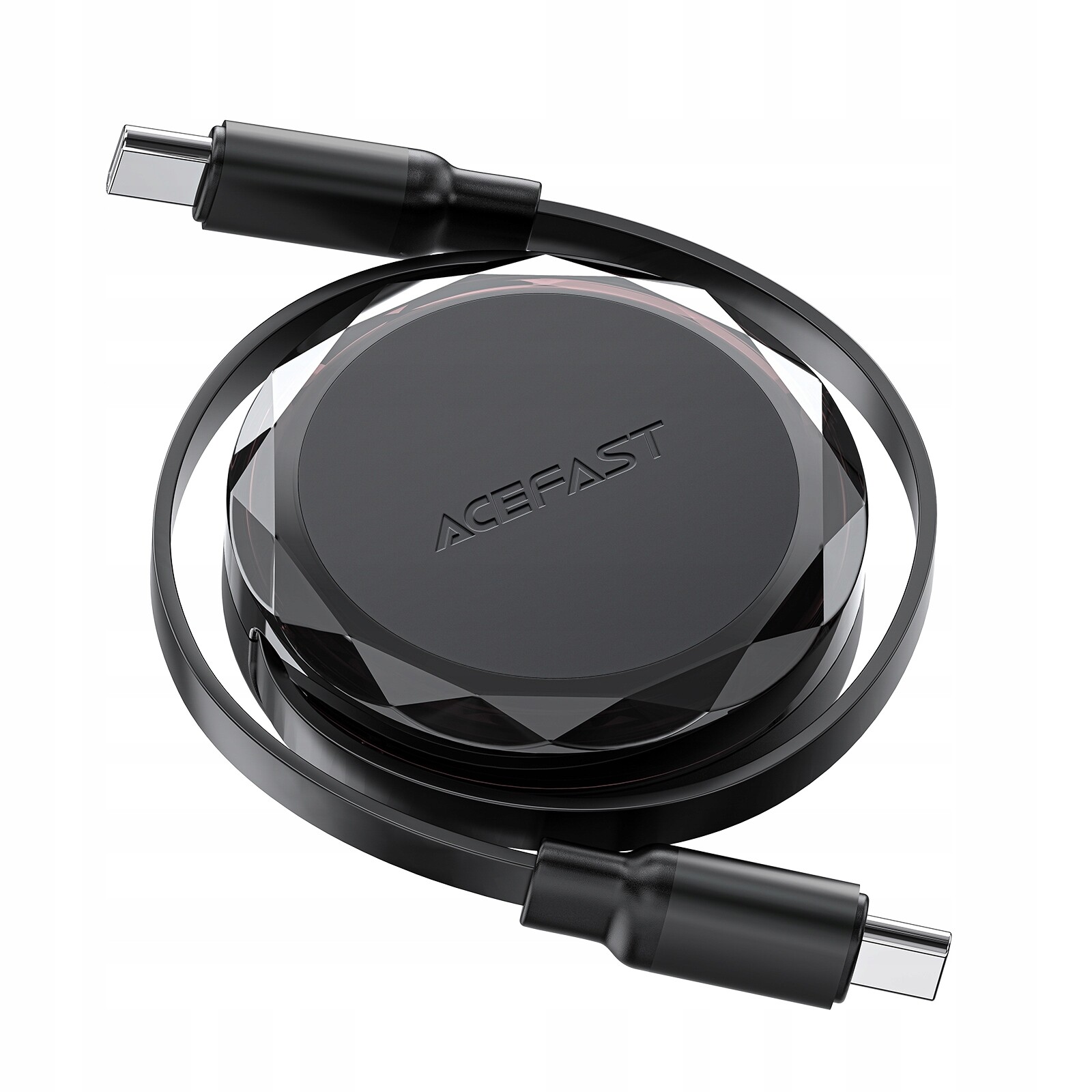 Kabel Usb-c Usb-c Navíjecí S Organizérem Pro Telefon 60W Černý