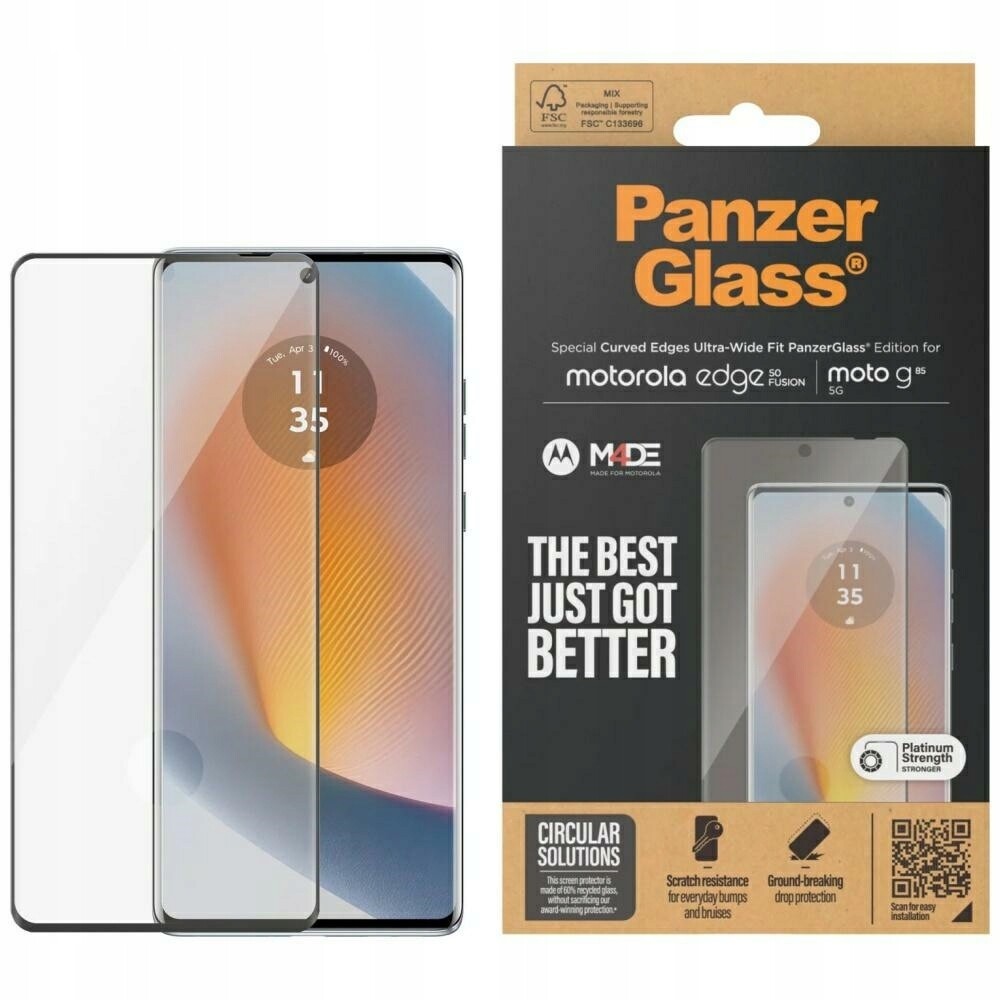 Tvrzené sklo PanzerGlass Ultra-Wide Fit pro Motorola Edge 50 Fusion M