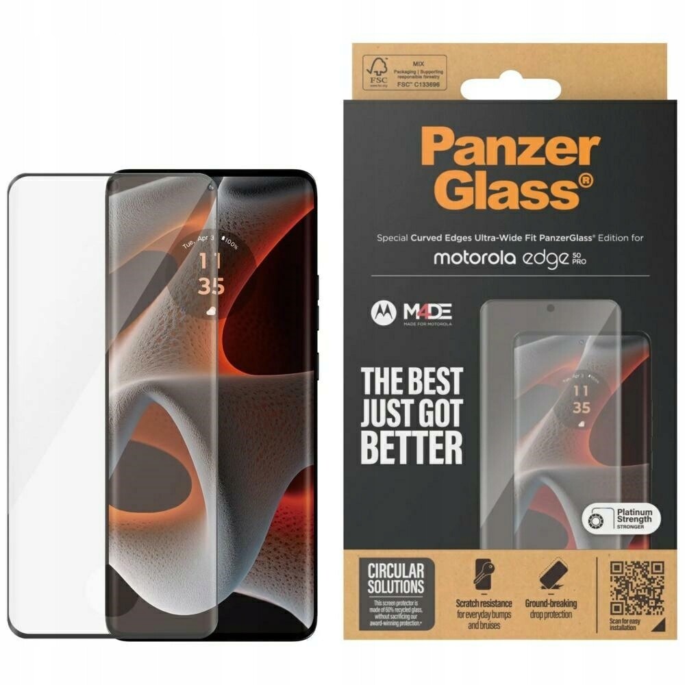 Tvrzené sklo PanzerGlass Ultra-Wide Fit pro Motorola Edge 50 Pro 50 U