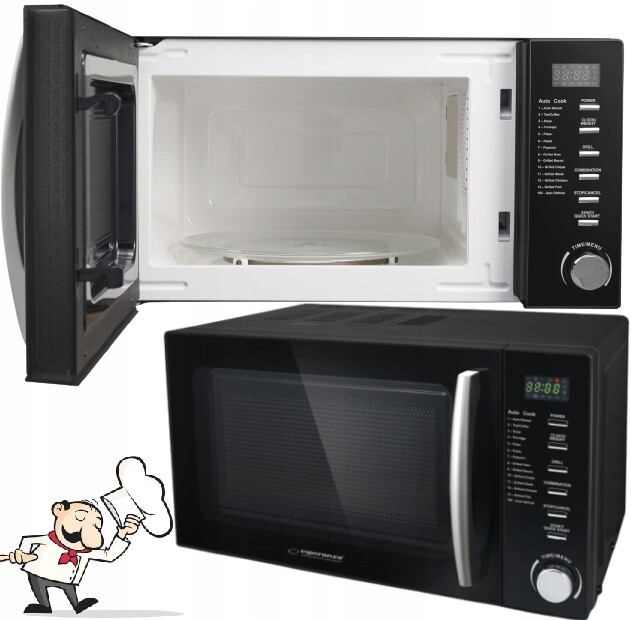 Volně stojící mikrovlnná trouba s grilem černá 700 W