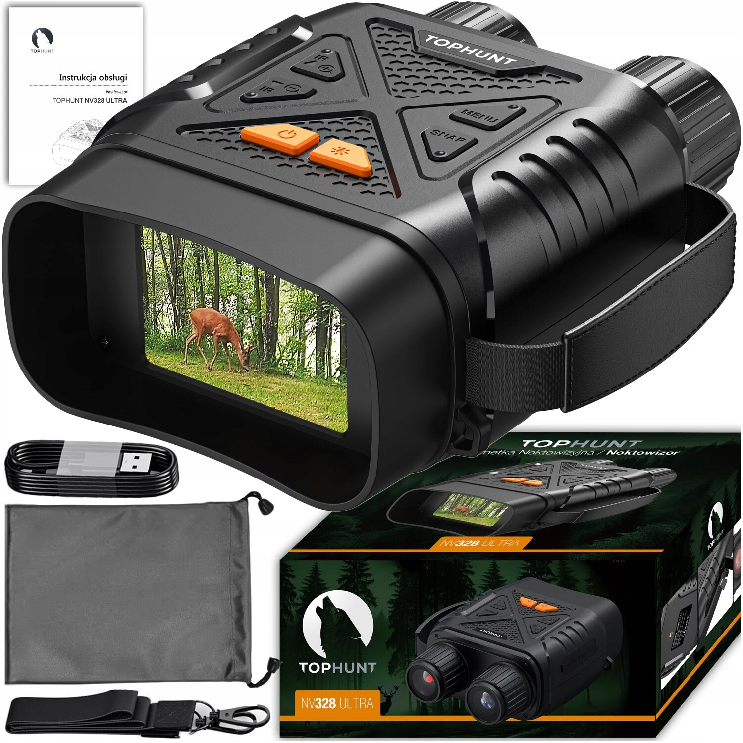 Dalekohled pro noční vidění s infračerveným viděním Tophunt Zoom x10 5W 850nm