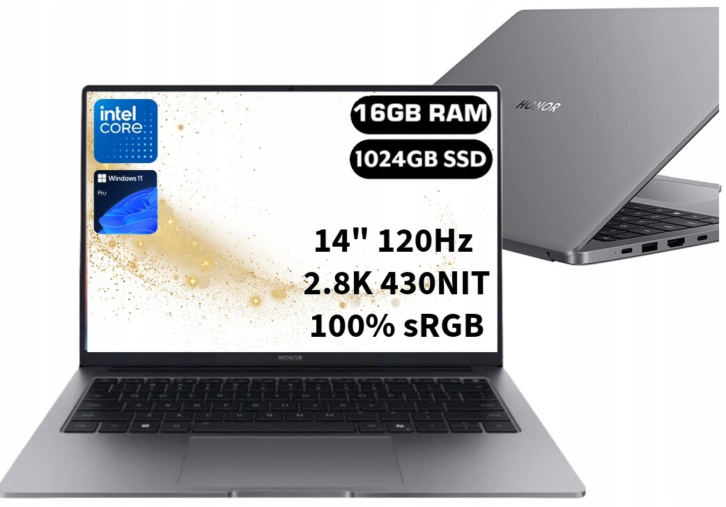 Notebook Honor Notebook X14 Plus Core 5 16GB 1TB Ssd 2.8K 120Hz 100% sRGB