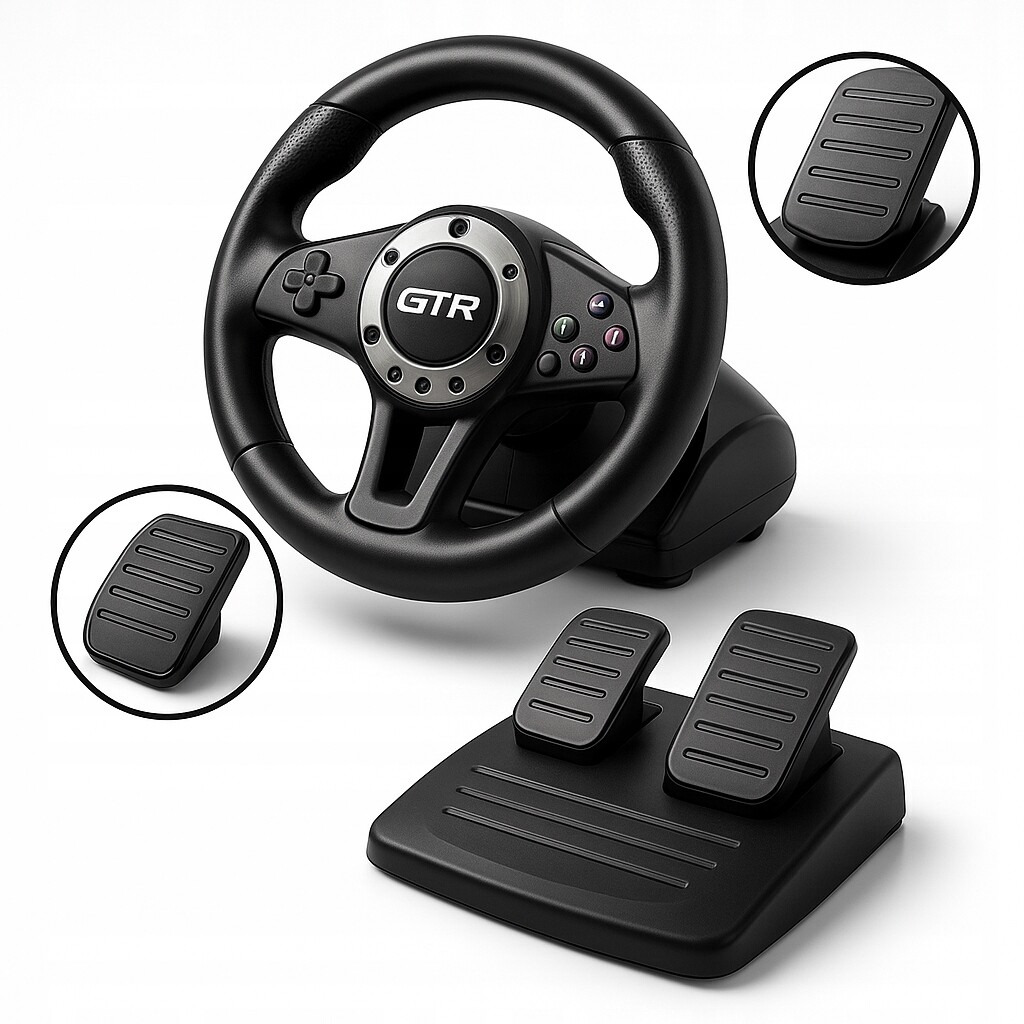 Volant Gtr s pedály pro PS4, PS3, Switch, Xbox a Pc