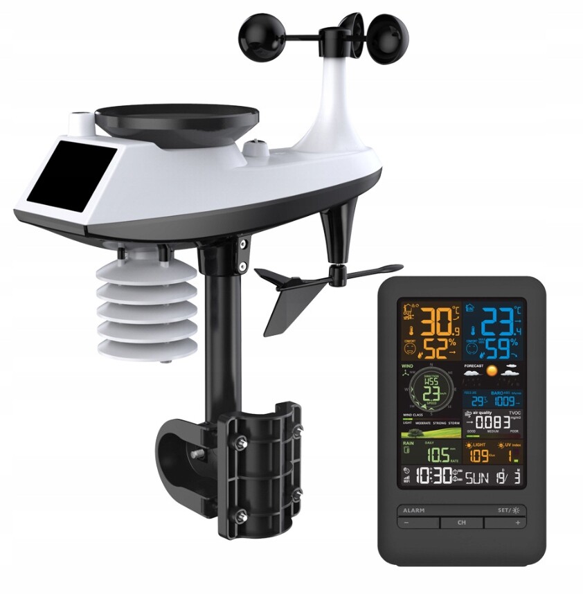 FJ3395TY meteorologická stanice s venkovním senzorem a barevným displejem