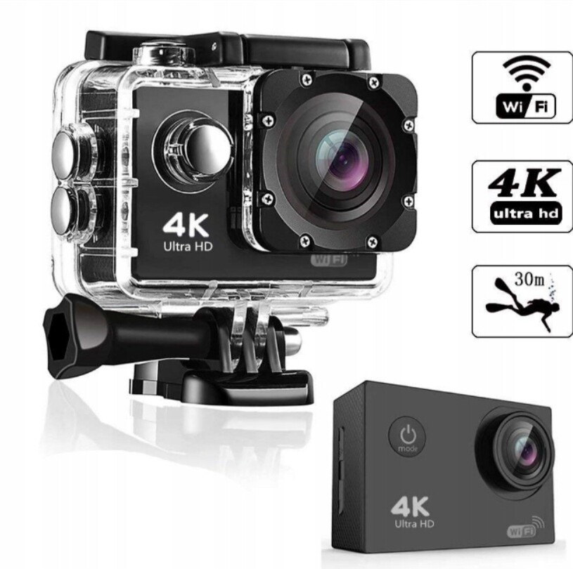 Sportovní kamera 4K s WiFi – voděodolná do 30 m, 12 Mp, Ultra Hd, dálkové ovládání