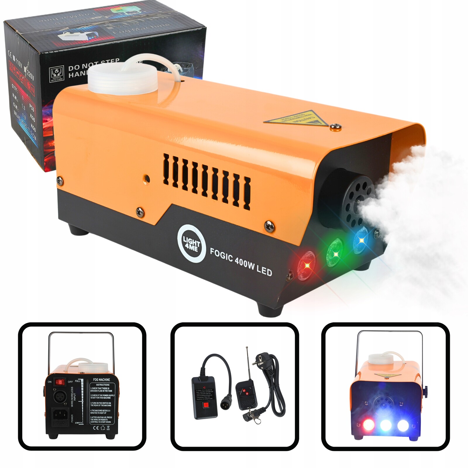 Výrobník Kouře, Mlha, Kouřový Stroj LIGHT4ME Fogic 400W Led Led Dálkové Ovládání