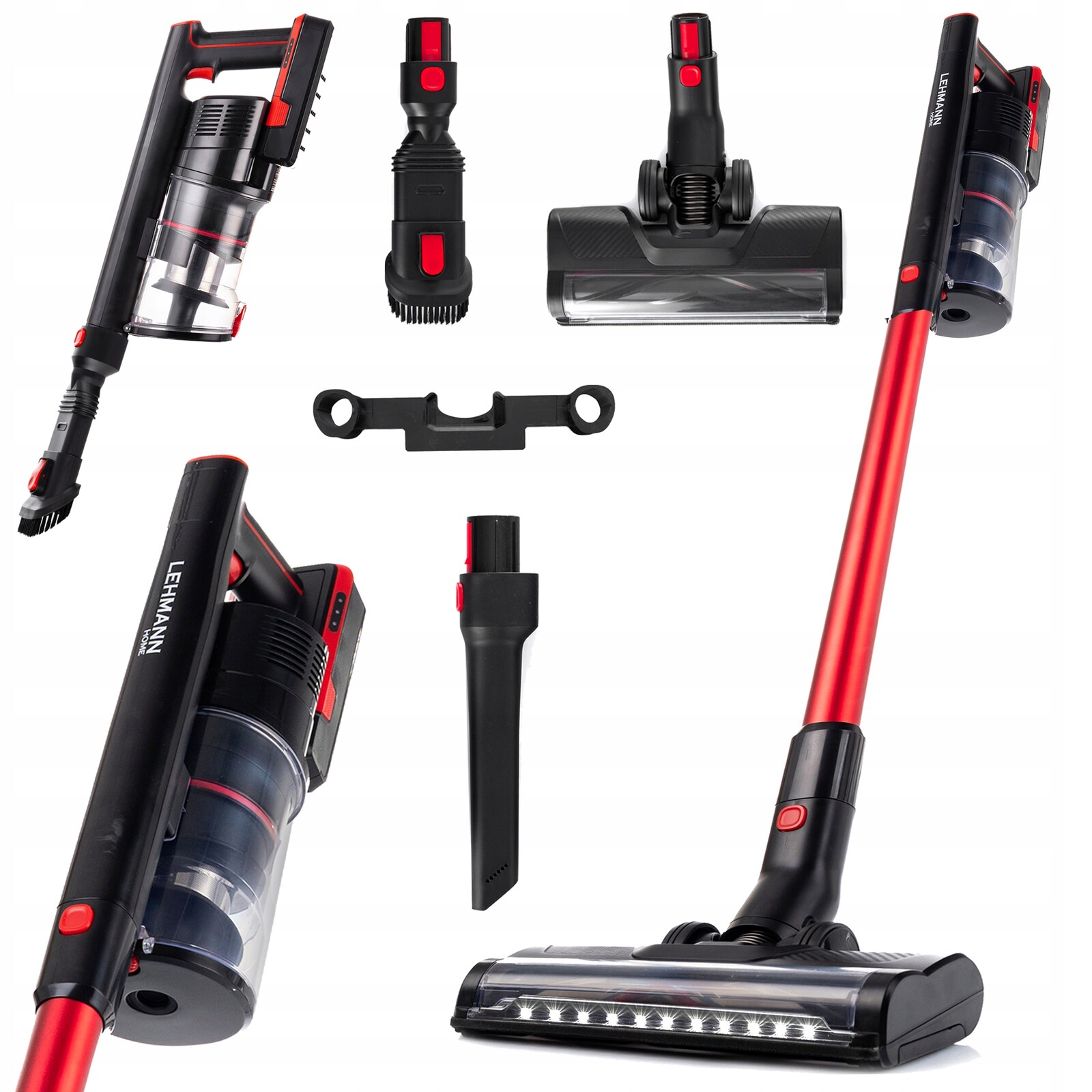 Tyčový Vysavač Bezdrátový Ruční Vysavač 3v1 Bezsáčkový Led Elektrokartáč