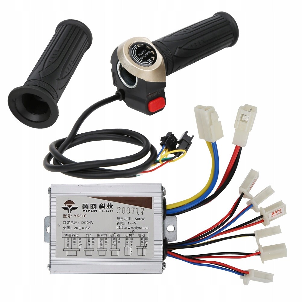 Sada Ovladač Kartáče 24V 500W LCD S Rukojetí Škrticí Klapky Příkop