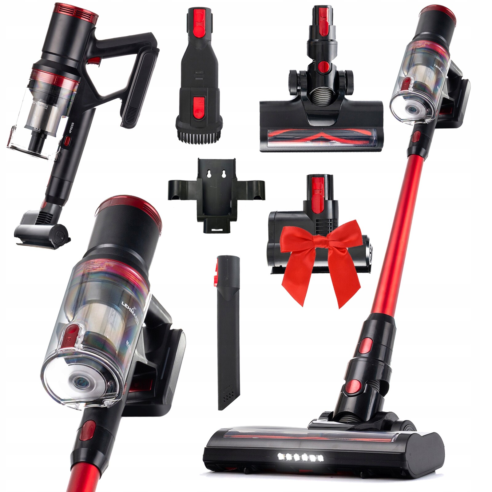 Tyčový Vysavač Bezdrátový Ruční Vysavač 4v1 Bezsáčkový Led Elektrokartáč