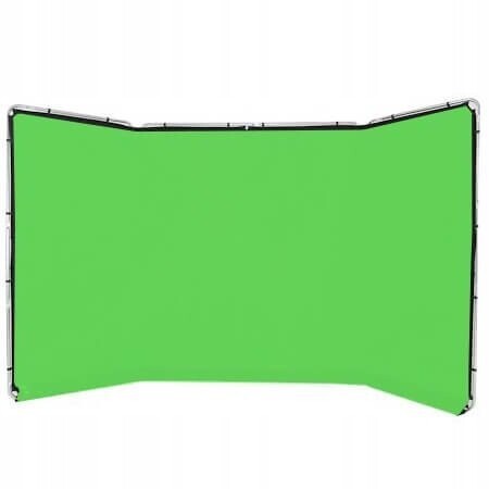 Pozadí Pro Stuff Panoramic 4 m Chromakey Green s rámem