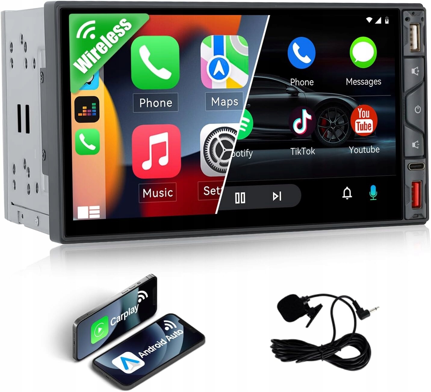 Radio Carplay Android s dotykovým displejem a Bluetooth