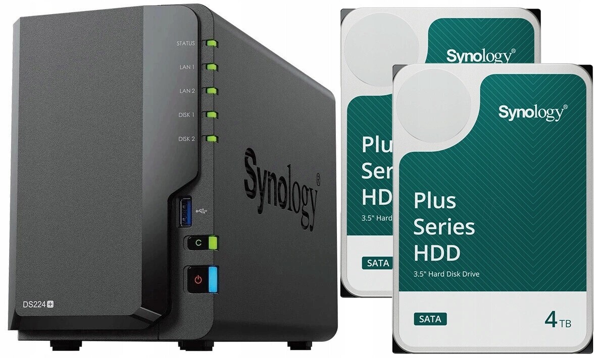 Nas server Synology DiskStation DS224+ 8TB (2x4TB) Synology HAT3300-4T
