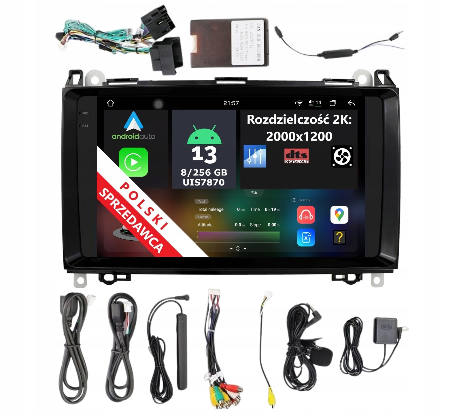 Rádio 2DIN Android Mercedes Bezn A W169 B W245 Vito 8GB Dsp Carplay Lte Dts