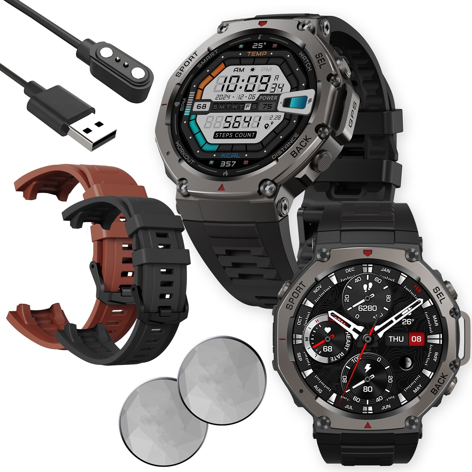 Chytré Hodinky Pánské Hodinky Vodotěsné Gps Menu Polské Hovory Sport Amoled